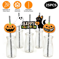 25-Pcs Halloween Party Straws