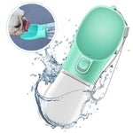 Portable pet water bottle with one-press dispenser for dogs and cats