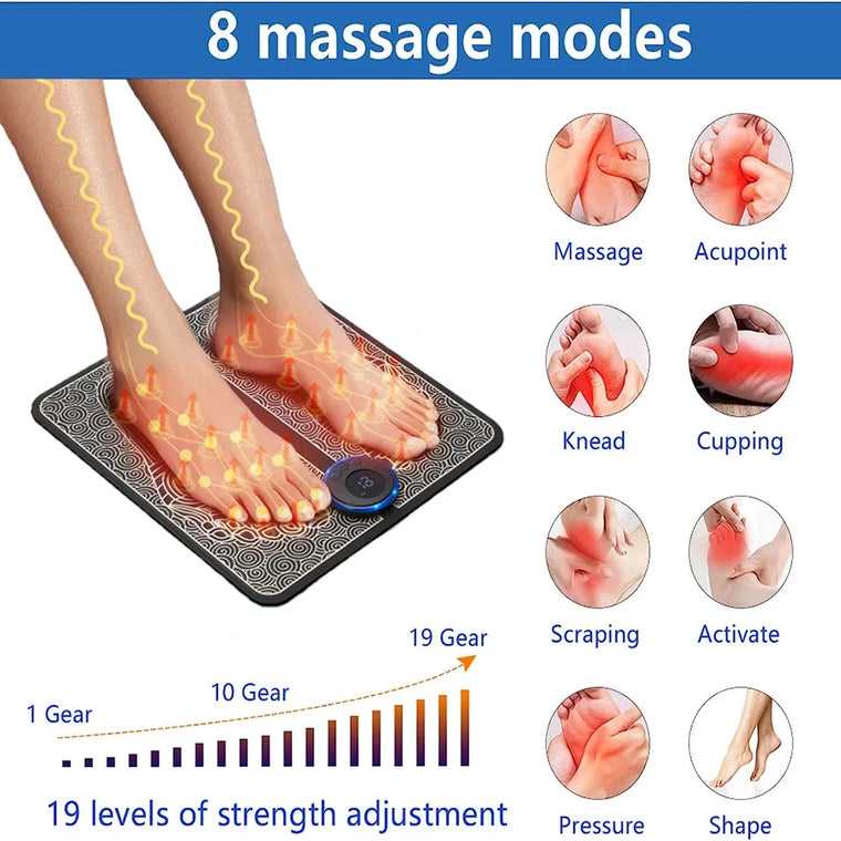 EMS Foot Massager Mat - Relieve Tired Legs & Boost Circulation at Home