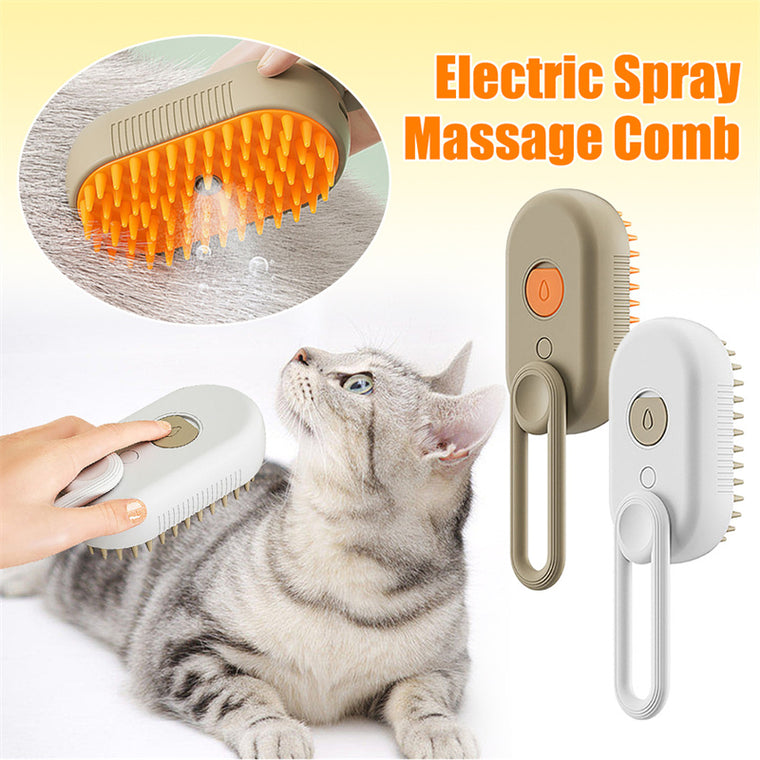 3-in-1 Steam Pet Brush — Detangle, De-Shed & Massage