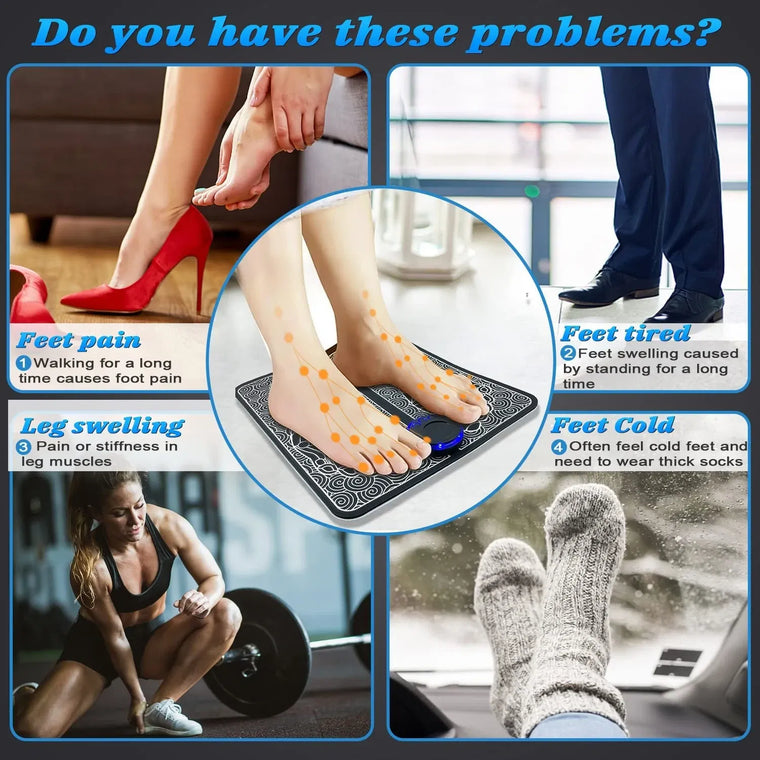 EMS Foot Massager Mat - Relieve Tired Legs & Boost Circulation at Home