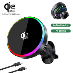 25W Qi2.2 MagSafe Wireless Charger with Air-Cooling Fan – iPhone 17–12 Pro Max