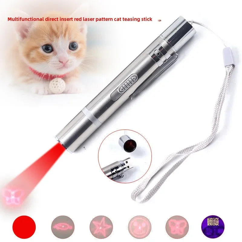 Three colors, multifunctional laser pen, infrared pattern, cat walking, cat teasing stick, pet supplies, cat teasing toys