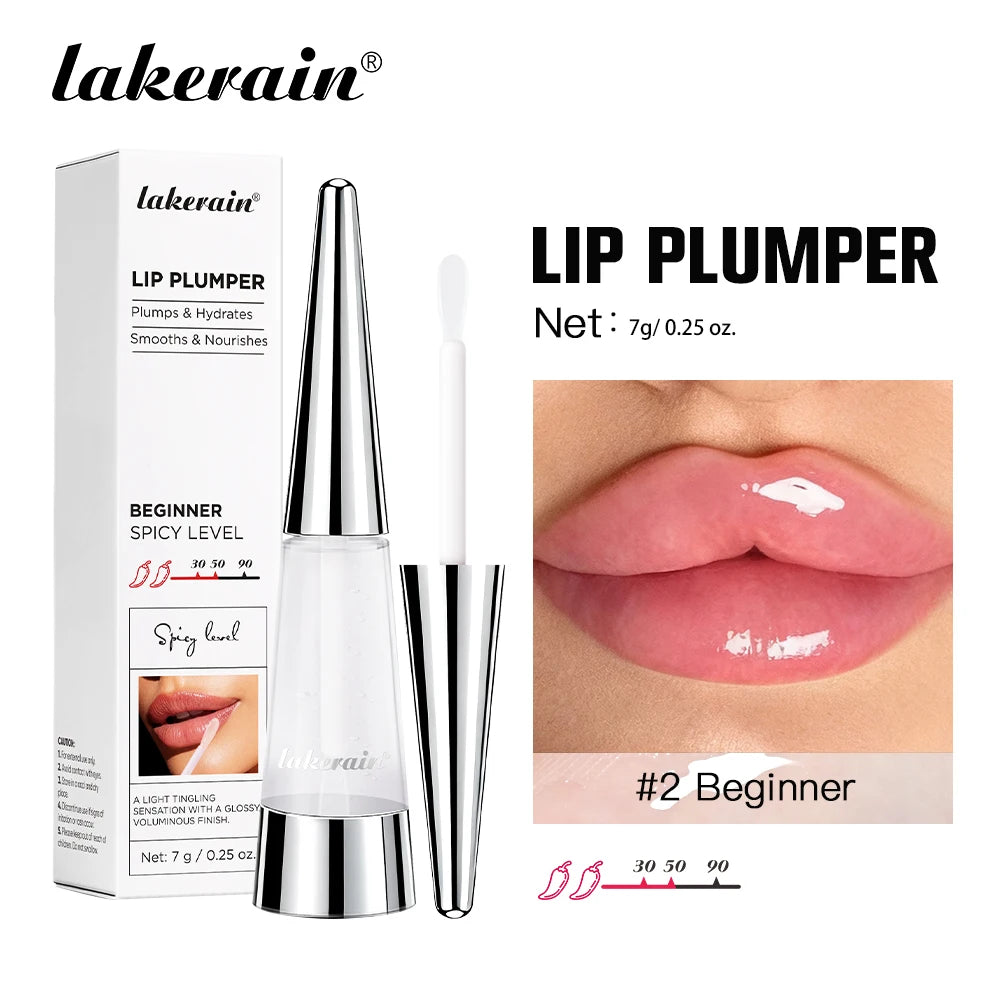 Lakerain Lip Plumper Deep Hydration Long-Lasting Nourishment High-Shine Gloss Shining Voluminous Finish Lip Moisturizing Liquid