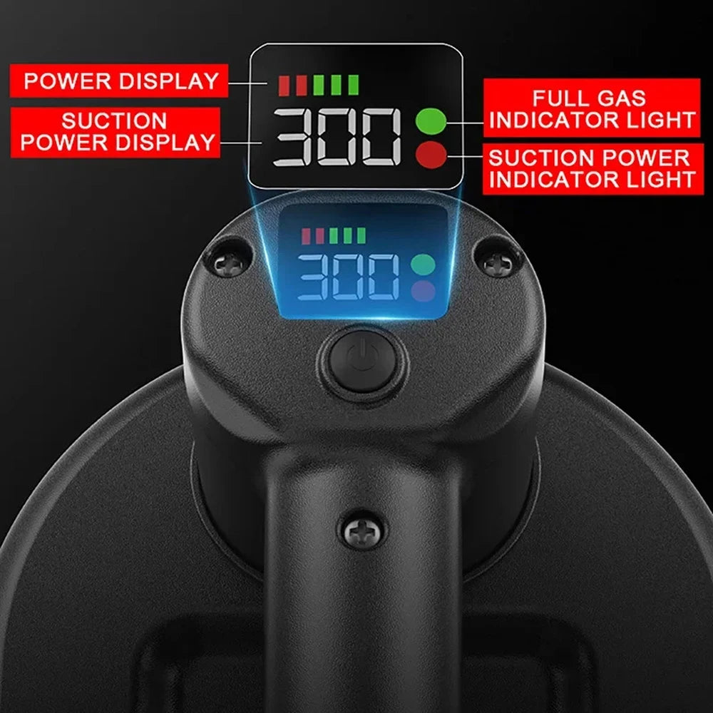 Electric Vacuum Suction Cup 300KG Load Heavy Duty Granite Tile Glass Lifter & Intelligent Display Industrial Grade