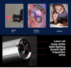 Three colors, multifunctional laser pen, infrared pattern, cat walking, cat teasing stick, pet supplies, cat teasing toys