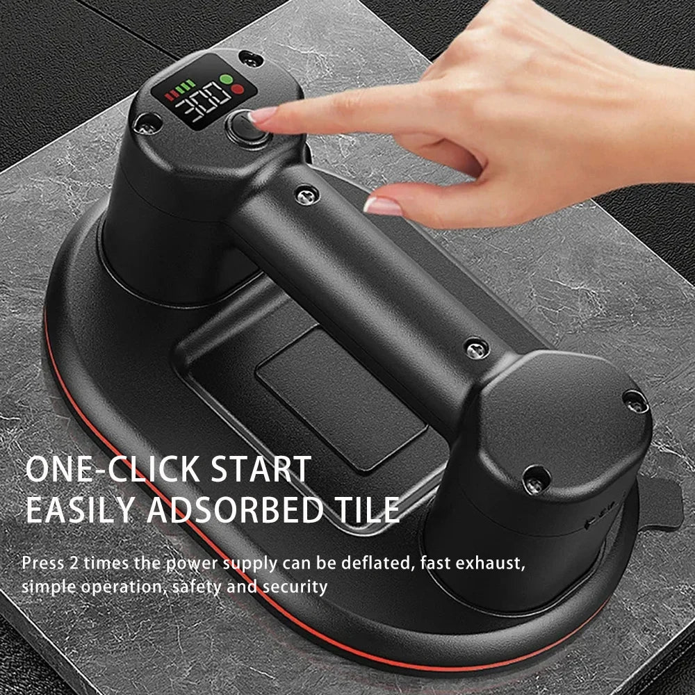 Electric Vacuum Suction Cup 300KG Load Heavy Duty Granite Tile Glass Lifter & Intelligent Display Industrial Grade