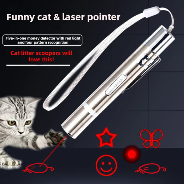 Three colors, multifunctional laser pen, infrared pattern, cat walking, cat teasing stick, pet supplies, cat teasing toys