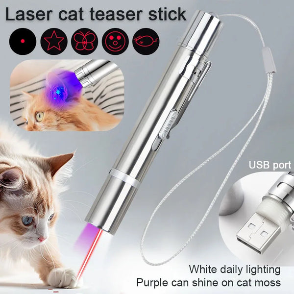 Three colors, multifunctional laser pen, infrared pattern, cat walking, cat teasing stick, pet supplies, cat teasing toys