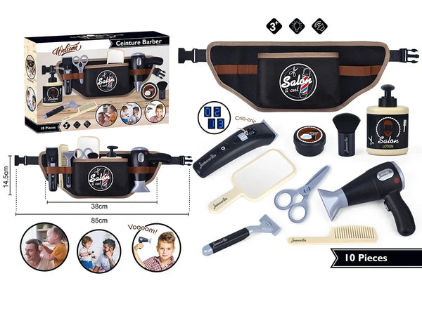 Kids Toys Barber Role Pretend Play for Boys Beauty Fashion Electric Hairdressing Cosmetics Tools Set Hair Salon Shaving Sets Toy