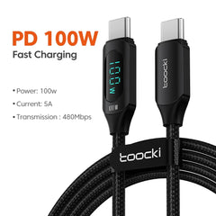 USB-C Fast Charging Cable Toocki 100W