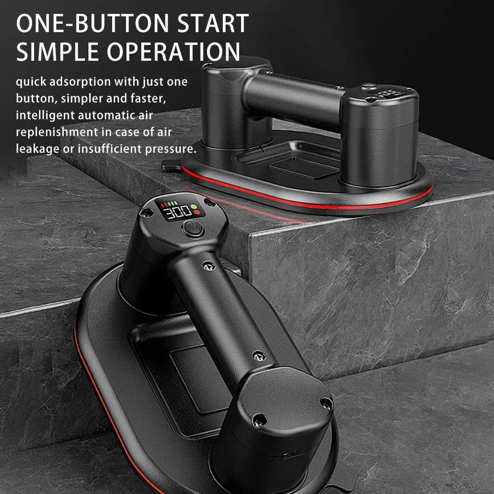 Electric Vacuum Suction Cup 300KG Load Heavy Duty Granite Tile Glass Lifter & Intelligent Display Industrial Grade