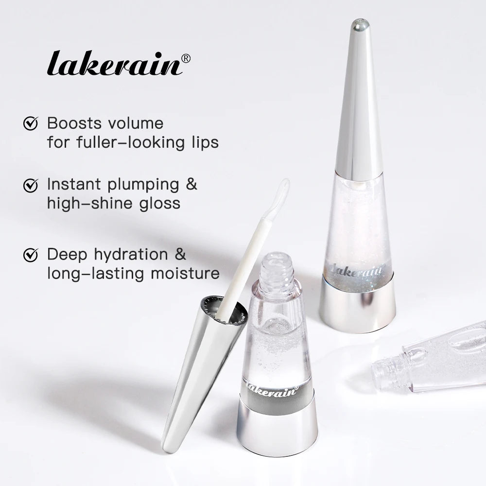 Lakerain Lip Plumper Deep Hydration Long-Lasting Nourishment High-Shine Gloss Shining Voluminous Finish Lip Moisturizing Liquid