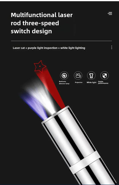 Three colors, multifunctional laser pen, infrared pattern, cat walking, cat teasing stick, pet supplies, cat teasing toys