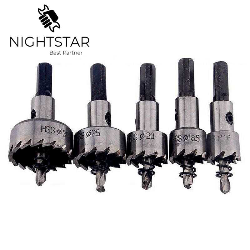 DrillBit® - 5PCS Carbide Tip HSS Drill Bit Hole Saw Set