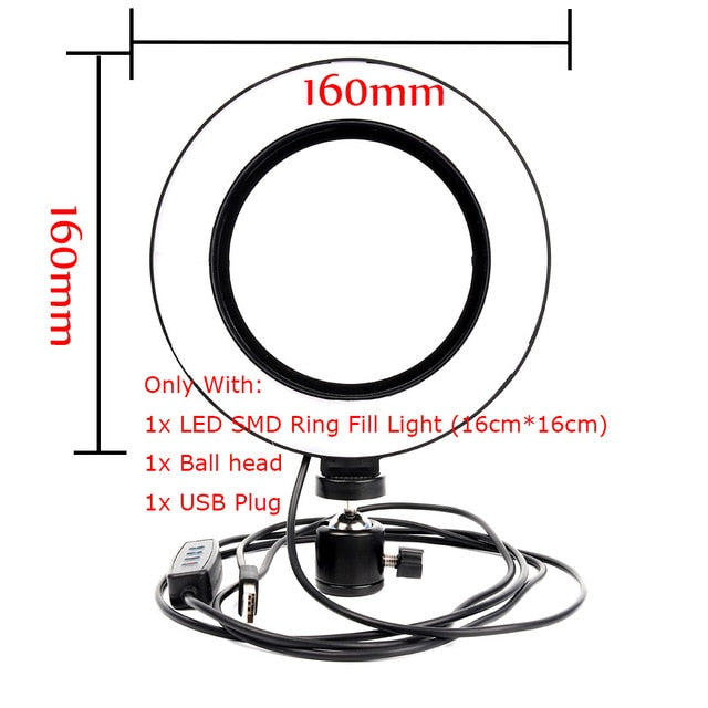 SelfieRing14® - LED Ring Light Photo Studio Camera Light Photography Dimmable Video light for Youtube Makeup Selfie with Tripod Phone Holder