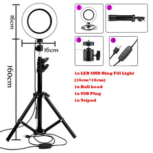 SelfieRing14® - LED Ring Light Photo Studio Camera Light Photography Dimmable Video light for Youtube Makeup Selfie with Tripod Phone Holder