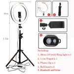 SelfieRing14® - LED Ring Light Photo Studio Camera Light Photography Dimmable Video light for Youtube Makeup Selfie with Tripod Phone Holder