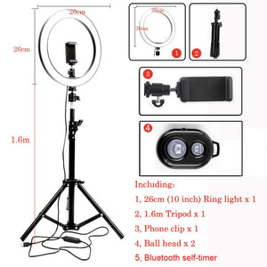 SelfieRing14® - LED Ring Light Photo Studio Camera Light Photography Dimmable Video light for Youtube Makeup Selfie with Tripod Phone Holder