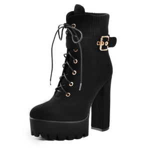 HighShoe® - Flock Ankle Boots