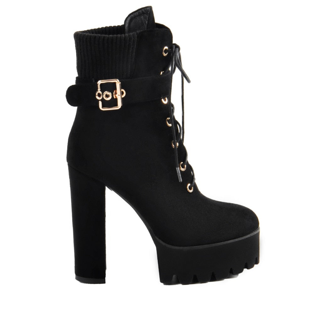 HighShoe® - Flock Ankle Boots